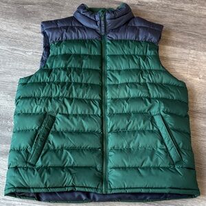 Old Navy Green and Navy Puffer Vest